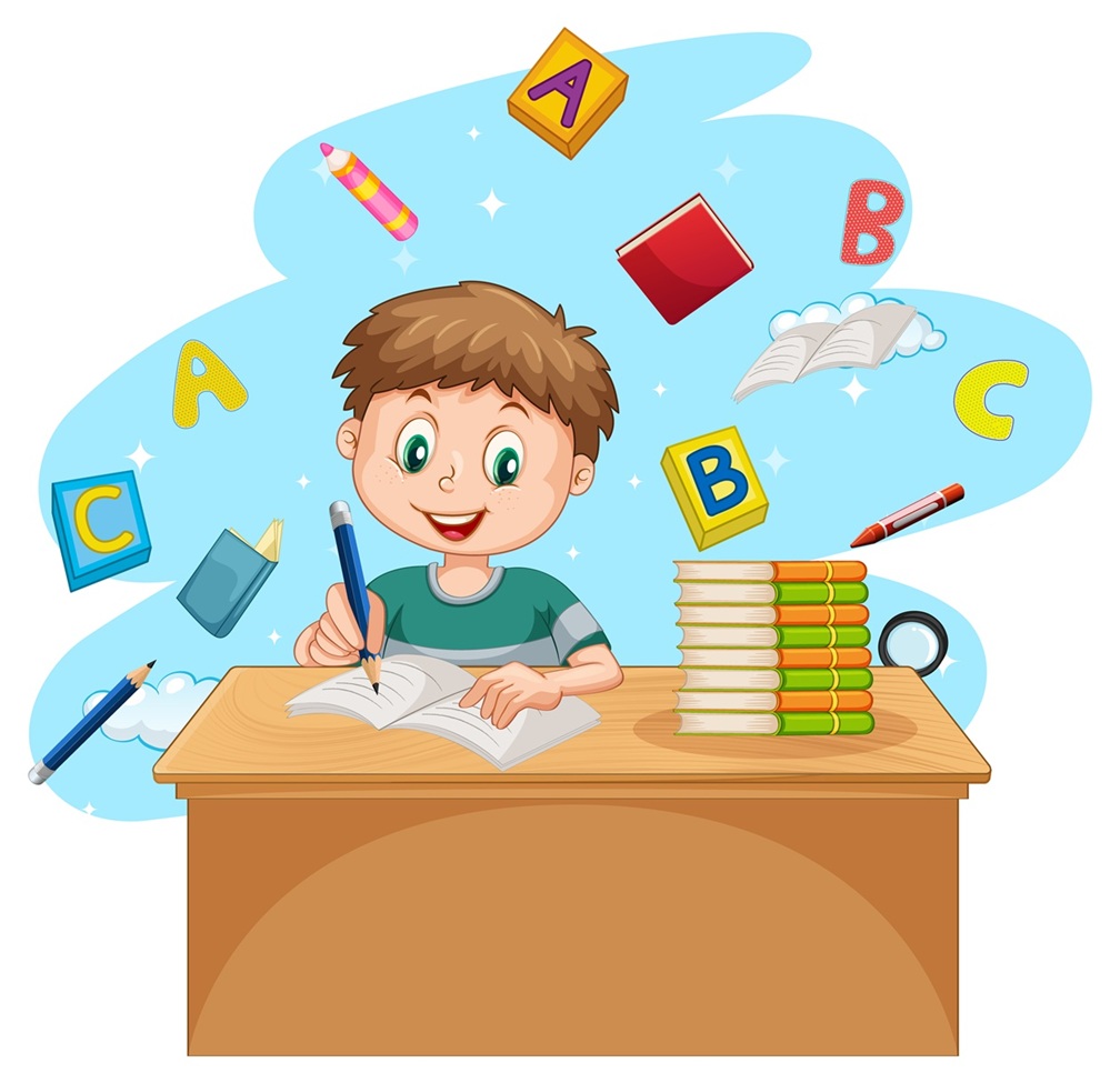 Student writing in notebook
