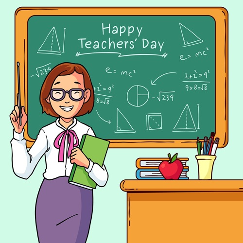 Teacher teaching students